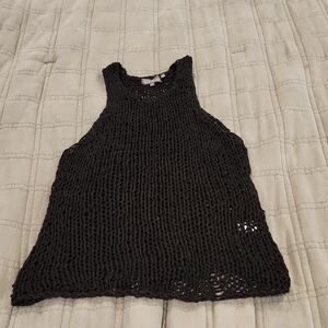 Vince Black Hand Knit Sweater Tank Top Size M!
